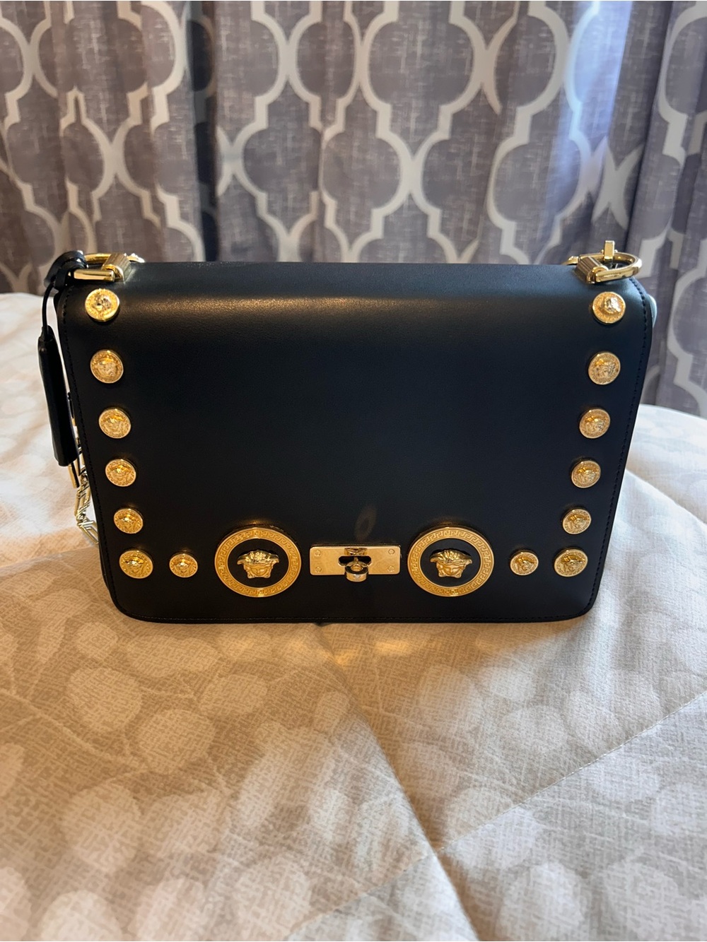 Black structured shoulder bag